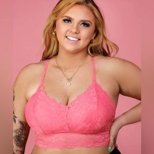 JADY K Juliette Lace Pink Bralette size 1x/2x